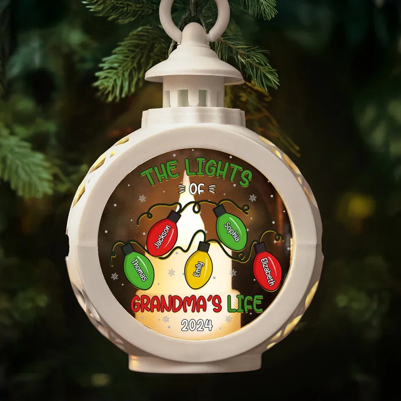 A Grandmother Is A Safe Haven For A Child - Family Personalized Custom Candlelight Lantern Ornament - Christmas Gift For Grandma