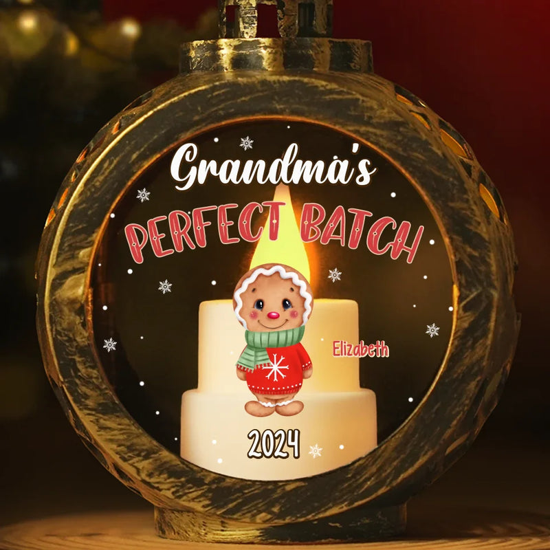 Grandma's Perfect Batch - Family Personalized Custom Candlelight Lantern Ornament - Christmas Gift For Mom, Grandma