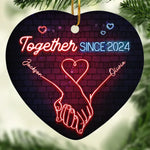 Custom Name Romantic Couple Christmas Gifts - Personalized Ceramic Ornament