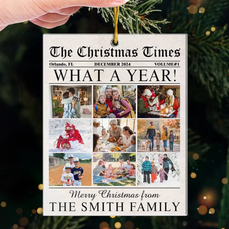 Custom Photo The Christmas Times - Family Personalized Custom Ornament - Acrylic Custom Shaped - Christmas Gift For Family Members