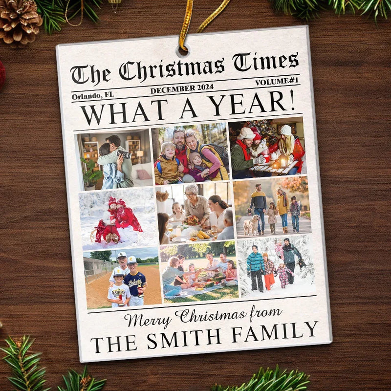 Custom Photo The Christmas Times - Family Personalized Custom Ornament - Acrylic Custom Shaped - Christmas Gift For Family Members
