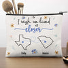 Apart In Distance, Close In Heart - Bestie Personalized Custom Cosmetic Bag - Gift For Best Friends, BFF, Sisters