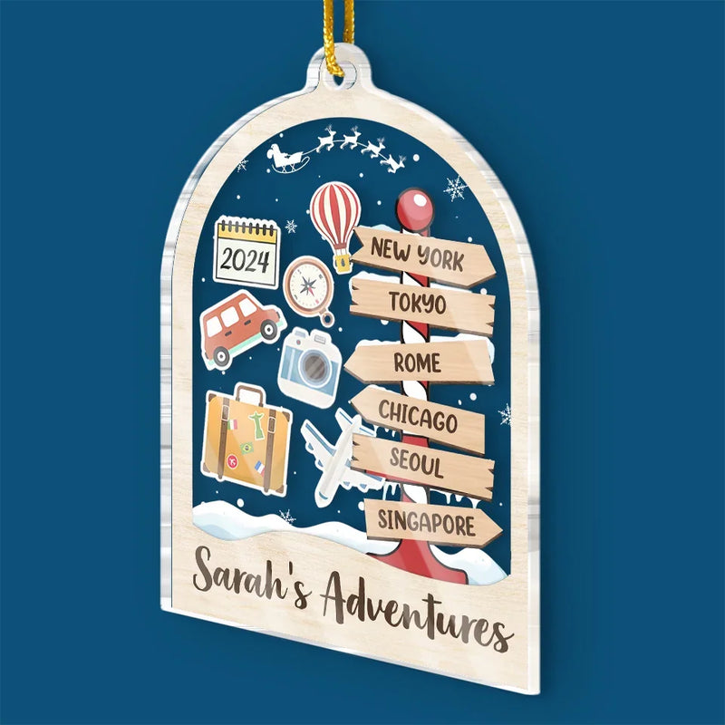 Make Every Trip An Adventure To Remember - Travel Personalized Custom Ornament - Acrylic Custom Shaped - Christmas Gift For Family Members, Gift For Adventure Travel Lovers