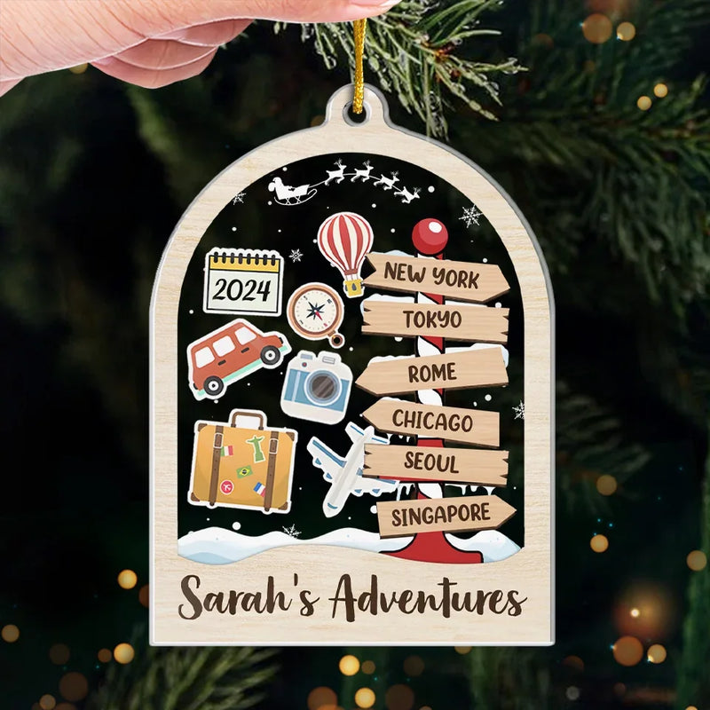 Make Every Trip An Adventure To Remember - Travel Personalized Custom Ornament - Acrylic Custom Shaped - Christmas Gift For Family Members, Gift For Adventure Travel Lovers