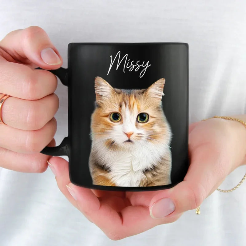 Custom Photo Christmas Snuggles With My Furry Buddy - Dog & Cat Personalized Custom Black Mug - Christmas Gift For Pet Owners, Pet Lovers