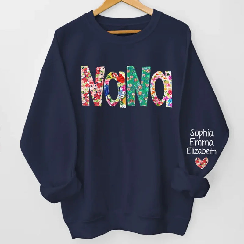 The Influence Of A Mother’s Love Is Endless - Family Personalized Custom Unisex Sweatshirt With Design On Sleeve - Christmas Gift For Mom, Grandma