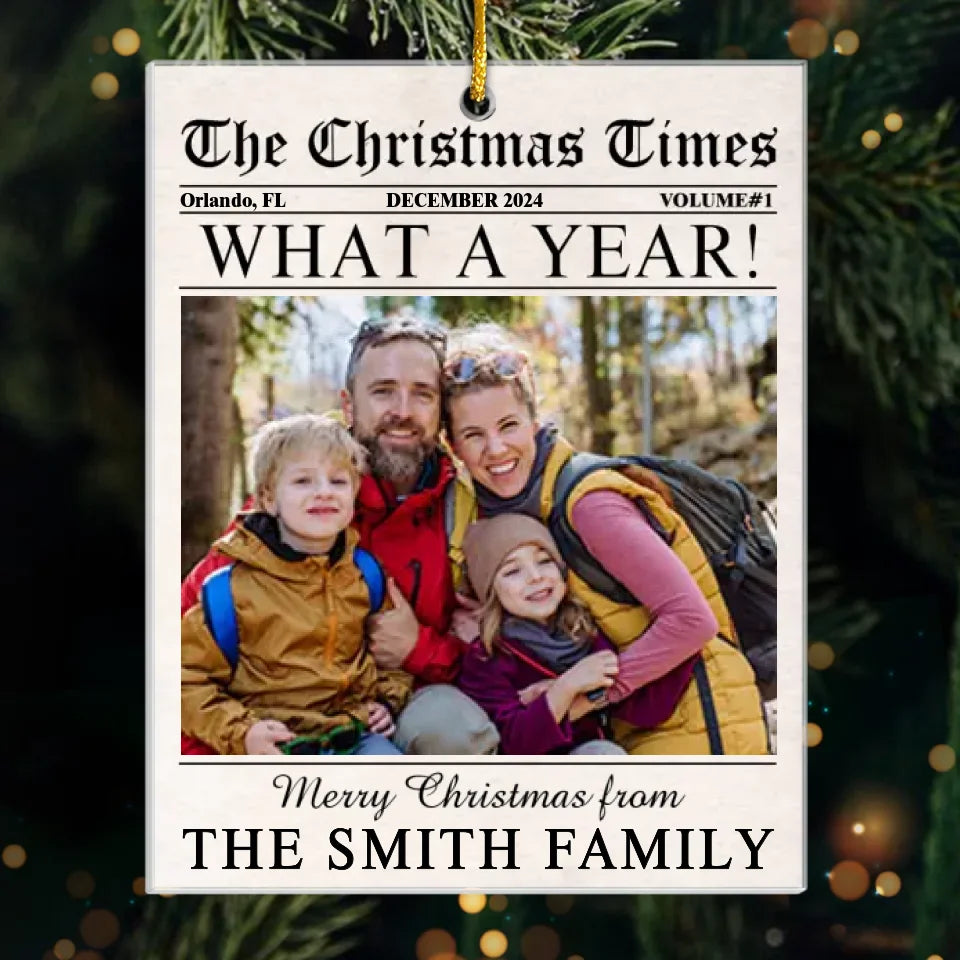 Custom Photo The Christmas Times - Family Personalized Custom Ornament - Acrylic Custom Shaped - Christmas Gift For Family Members