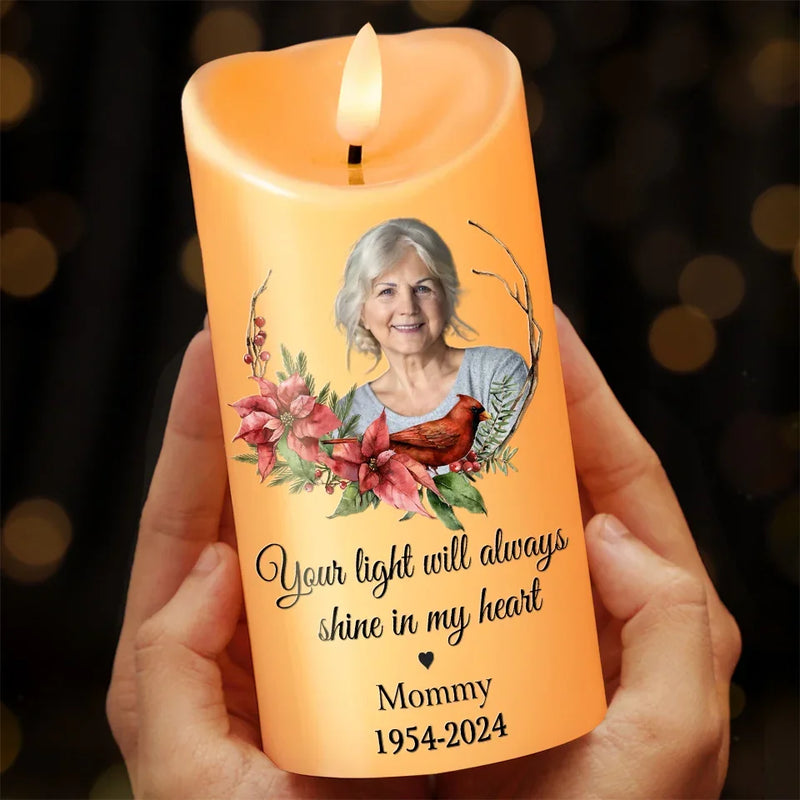 Custom Photo You Will Forever Be My Always - Memorial Personalized Custom LED Candle - New Arrival, Christmas Gift, Sympathy Gift For Family Members AMZ