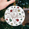 Mom's Hand, My Constant Guide - Family Personalized Custom 3D Inflated Effect Printed Ornament - Ceramic Round Shaped - Christmas Gift For Mom, Grandma