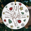 Mom's Hand, My Constant Guide - Family Personalized Custom 3D Inflated Effect Printed Ornament - Ceramic Round Shaped - Christmas Gift For Mom, Grandma