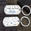 Even Though We're Far Apart, You're Always Right Here In My Heart - Bestie Personalized Custom Keychain - Gift For Best Friends, BFF, Sisters