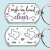 Even Though We're Far Apart, You're Always Right Here In My Heart - Bestie Personalized Custom Keychain - Gift For Best Friends, BFF, Sisters