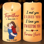 I Love You, You Are My Heart - Couple Personalized Custom LED Candle - Christmas Gift For Husband, Wife, Couple