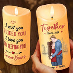 Custom Name Anniversary Couple Gifts - Personalized LED Candle
