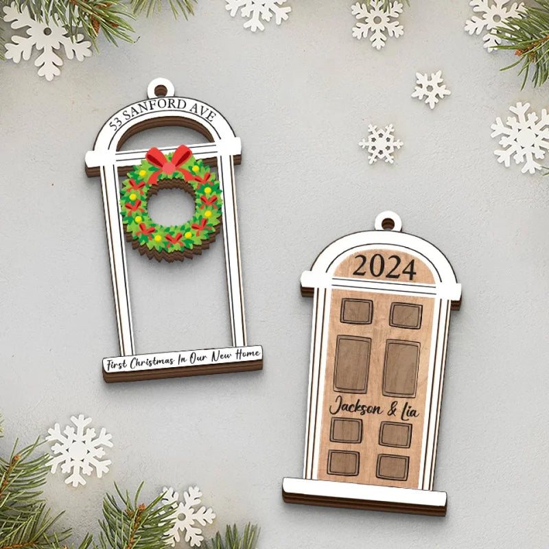 Another Christmas With You - Couple Personalized Custom Shaped 2 Layered Wood Christmas Ornament - Christmas Gift For Husband Wife, Anniversary