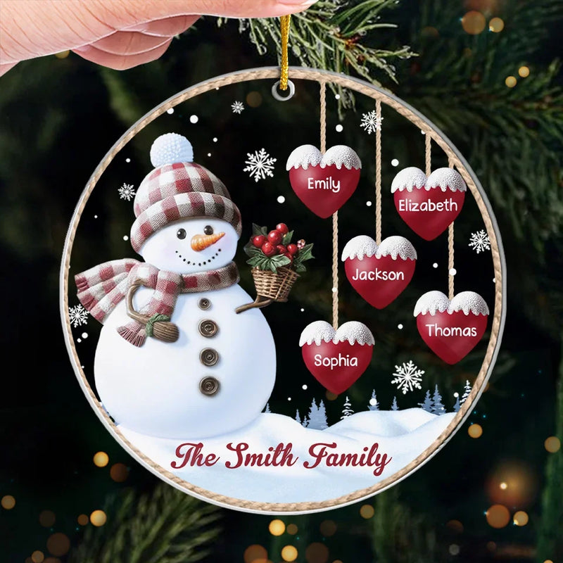 Grateful To Be Blessed With Such A Wonderful Family - Family Personalized Custom Ornament - Acrylic Custom Shaped - Christmas Gift For Family Members