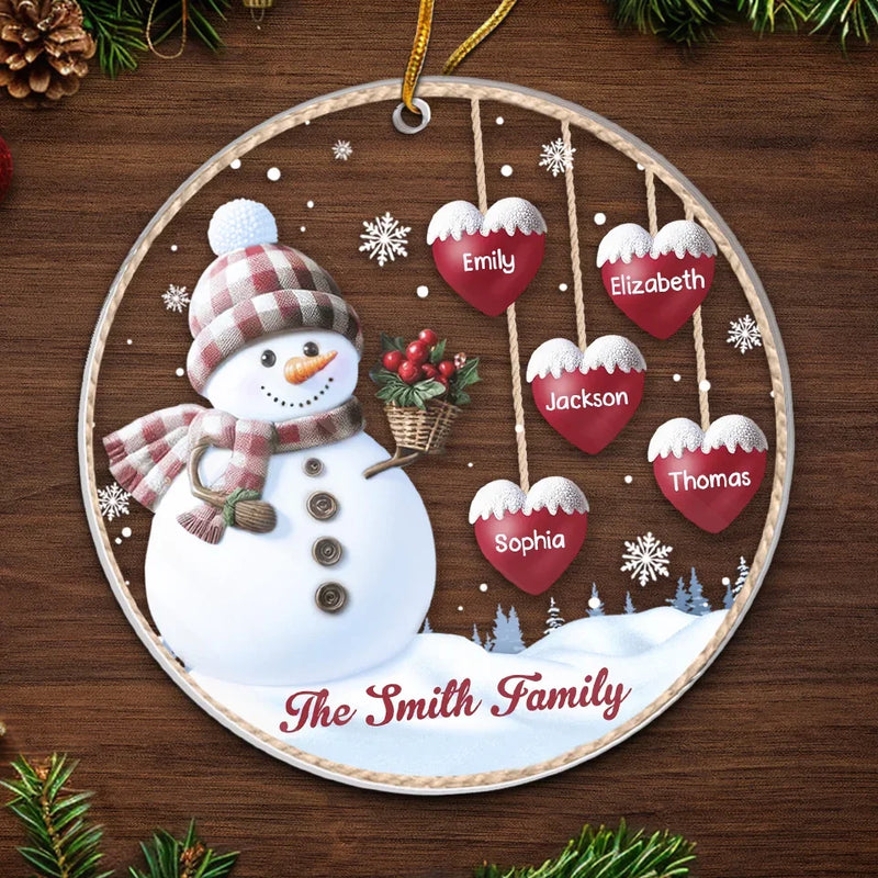 Grateful To Be Blessed With Such A Wonderful Family - Family Personalized Custom Ornament - Acrylic Custom Shaped - Christmas Gift For Family Members