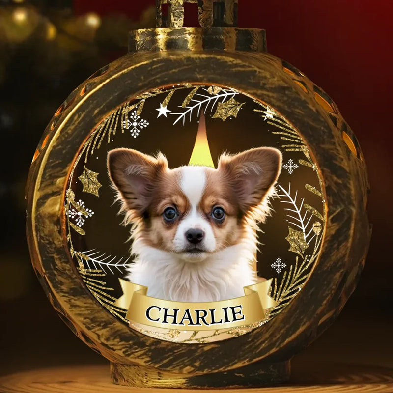 Custom Photo No Longer By My Side, But Forever In My Heart - Memorial Personalized Custom Candlelight Lantern Ornament - Sympathy Gift, Christmas Gift For Pet Owners, Pet Lovers