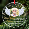 Custom Photo We Keep You In Our Hearts And Our Minds - Memorial Personalized Custom Circle Glass Ornament - Sympathy Gift, Christmas Gift For Family Members