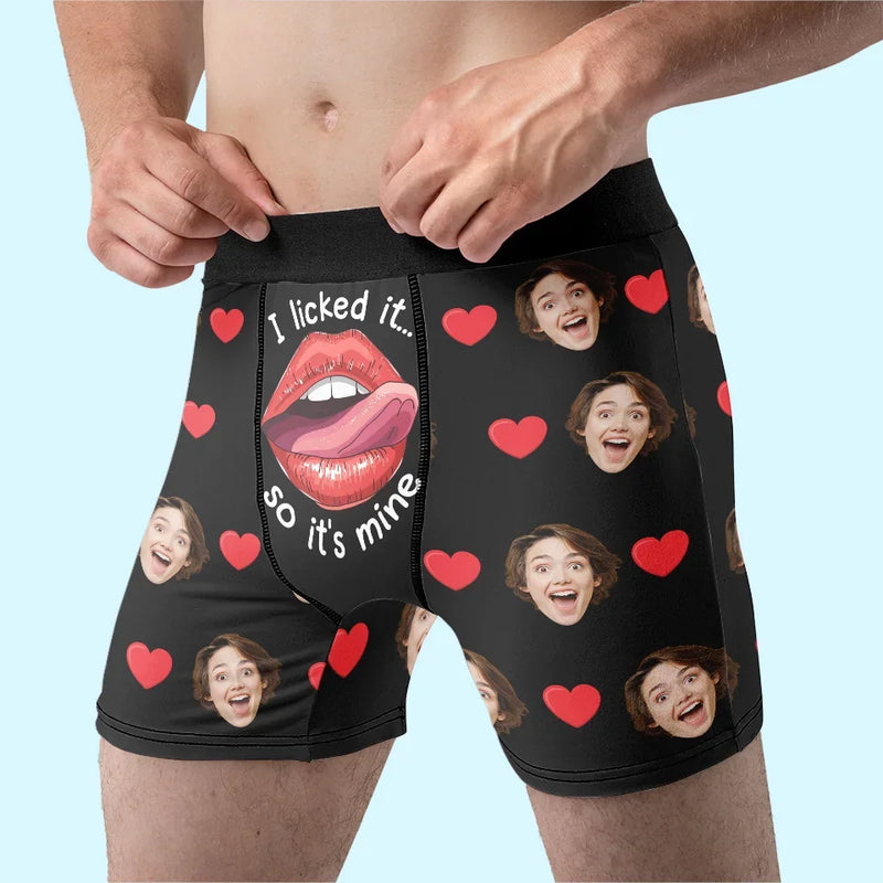 Custom Photo Your Smile Makes My Day Brighter - Couple Personalized Custom Boxer Briefs, Men's Boxers - Gift For Husband Wife, Anniversary