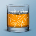 Love Is The Flower - Couple Personalized Custom Whiskey Glass - Gift For Husband, Wife, Couple