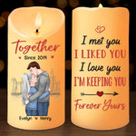 Custom Name Anniversary Couple Gifts - Personalized LED Candle