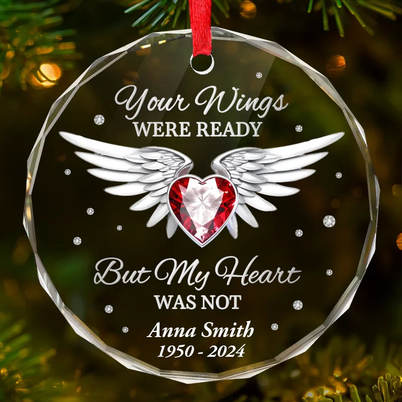 You May Be Gone, But You Will Always Remain In Our Hearts - Memorial Personalized Custom Circle Glass Ornament - Sympathy Gift For Family Members