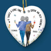 I Wanna Spend Time To Grow Old With You - Bestie Personalized Custom Ornament - Ceramic Heart Shaped - Christmas Gift For Best Friends, BFF, Sisters