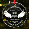 Your Spirit Lives On In Every Thought We Share - Memorial Personalized Custom Circle Glass Ornament - Sympathy Gift, Christmas Gift For Family Members