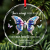There Are No Goodbyes For Us - Memorial Personalized Custom Circle Glass Ornament - Sympathy Gift, Christmas Gift For Family Members