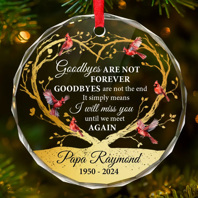 A Beautiful Soul Never Fades - Memorial Personalized Custom Circle Glass Ornament - Sympathy Gift, Christmas Gift For Family Members