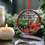 Custom Cardinal Memorial Christmas Gifts - Personalized Glass Ornament