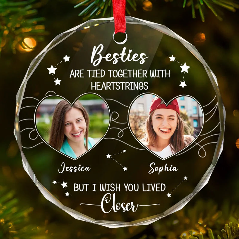 Custom Photo Friendship Is A Special Bond - Bestie Personalized Custom Circle Glass Ornament - Christmas Gift For Best Friends, BFF, Sisters