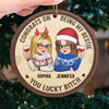 Happiness Is Your Best Friend Being Your Sister - Bestie Personalized Custom Ornament - Wood Custom Shaped - Christmas Gift For Best Friends, BFF, Sisters