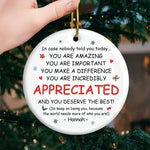 Custom Name Christmas Appreciation Gifts for Someone Special - Personalized Ceramic Ornament