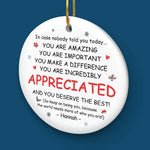 Custom Name Christmas Appreciation Gifts for Someone Special - Personalized Ceramic Ornament