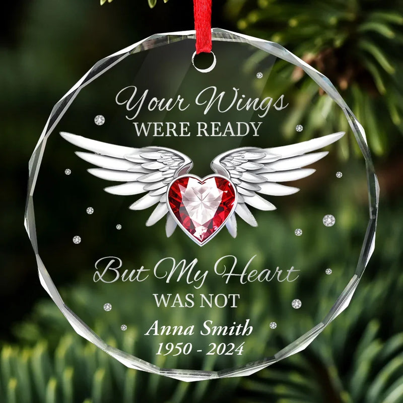 You May Be Gone, But You Will Always Remain In Our Hearts - Memorial Personalized Custom Circle Glass Ornament - Sympathy Gift For Family Members