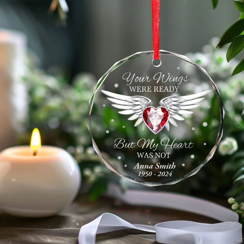 You May Be Gone, But You Will Always Remain In Our Hearts - Memorial Personalized Custom Circle Glass Ornament - Sympathy Gift For Family Members