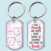 True Friends Keep Each Other In Heart - Bestie Personalized Custom Keychain - Gift For Best Friends, BFF, Sisters