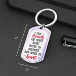 True Friends Keep Each Other In Heart - Bestie Personalized Custom Keychain - Gift For Best Friends, BFF, Sisters