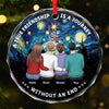 A True Friendship Is A Journey Without An End - Bestie Personalized Custom Circle Glass Ornament - Christmas Gift For Best Friends, BFF, Sisters