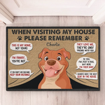 Custom Name Funny Dog House Rules Gifts for Dog Lovers - Personalized Doormat