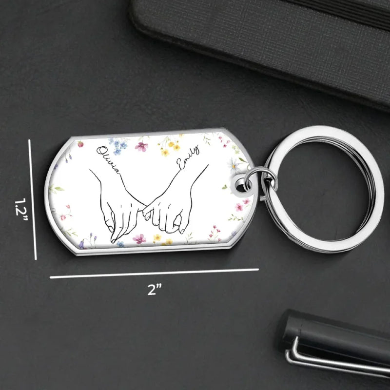 Bestie Vibes Only - Bestie Personalized Custom Keychain - Gift For Best Friends, BFF, Sisters