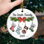 Custom Name Christmas Stocking Family Gifts - Personalized Ceramic Ornament