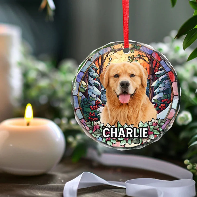 Custom Photo Capture The Joy That Your Pet Brings Into Your Life - Dog & Cat Personalized Custom Circle Glass Ornament - Christmas Gift For Pet Owners, Pet Lovers