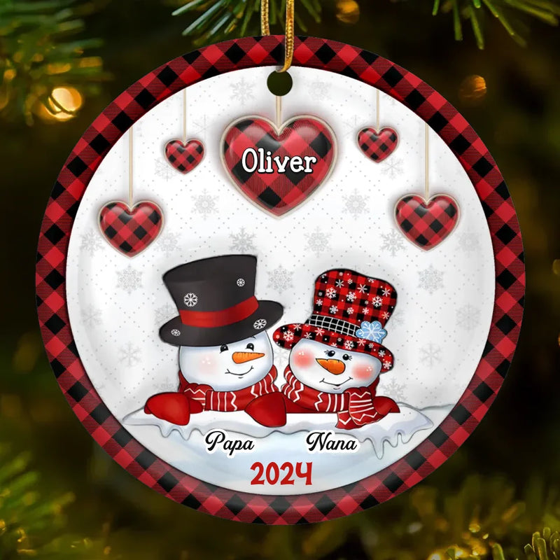 Grandma, The Way You Loved Me Will Live On In My Heart Forever - Family Personalized Custom 3D Inflated Effect Printed Ornament - Ceramic Round Shaped - Christmas Gift For Grandma, Grandpa