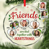 Custom Photo We Keep This Friendship In The Photographs - Bestie Personalized Custom Circle Glass Ornament - Christmas Gift For Best Friends, BFF, Sisters