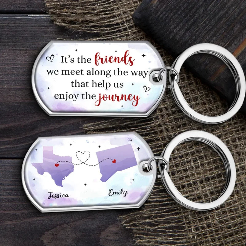 The Language Of Friendship Is Not Words But Meanings - Bestie Personalized Custom Keychain - Gift For Best Friends, BFF, Sisters