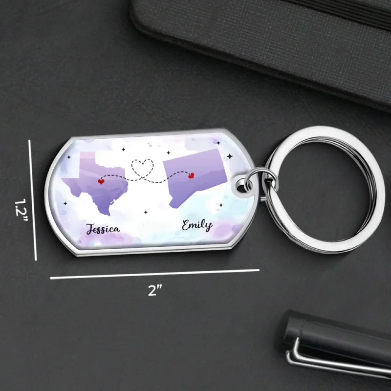 The Language Of Friendship Is Not Words But Meanings - Bestie Personalized Custom Keychain - Gift For Best Friends, BFF, Sisters