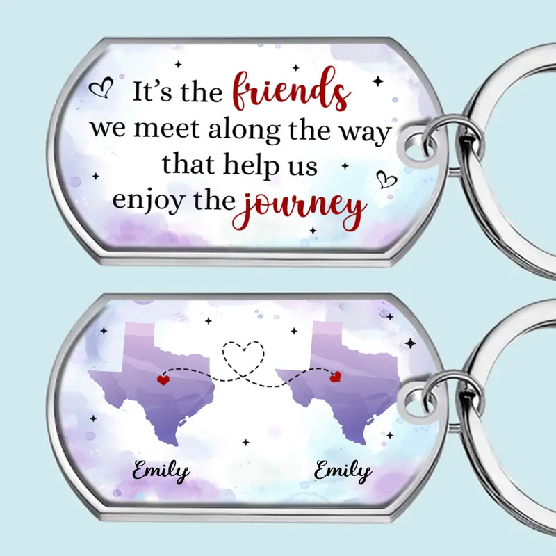 The Language Of Friendship Is Not Words But Meanings - Bestie Personalized Custom Keychain - Gift For Best Friends, BFF, Sisters